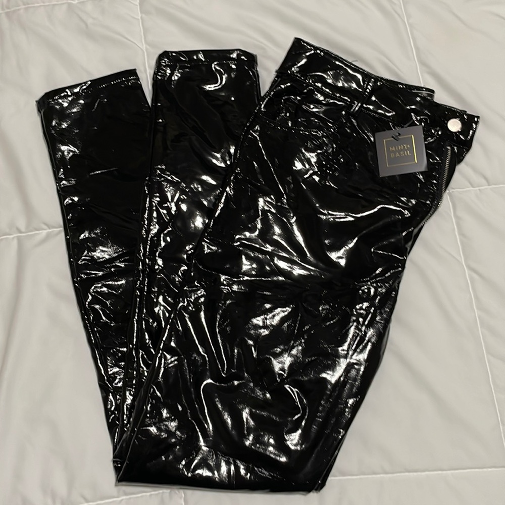 Blue Blush Harley Patent Leather Pants